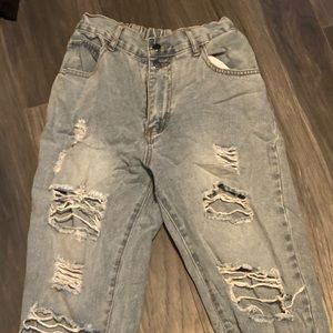 Ripped Distressed Mom Jeans